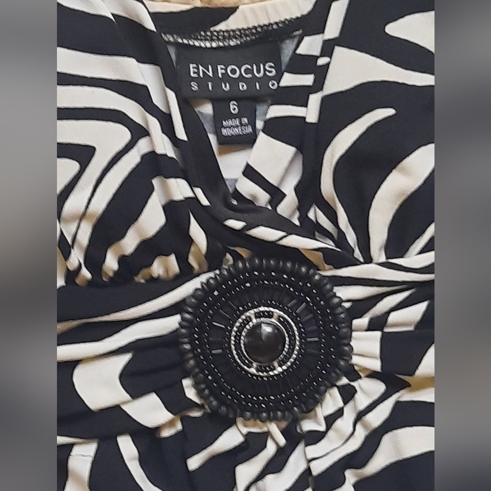 Black and  white spaghetti strap dress